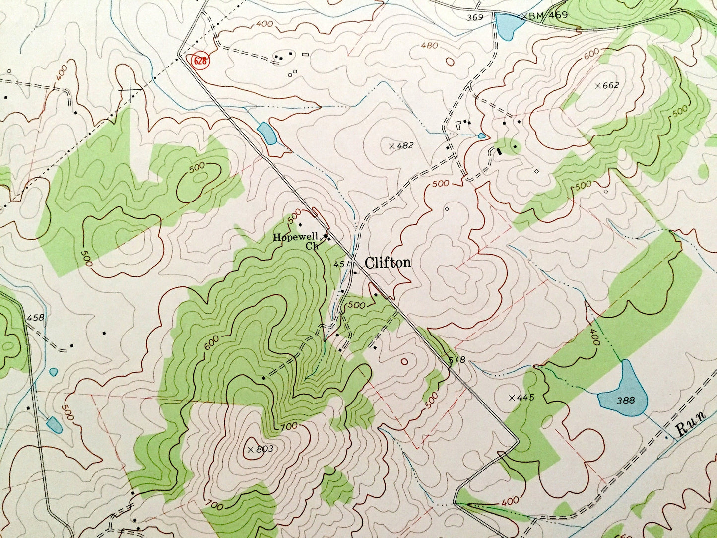 Antique Rapidan, Virginia 1971 US Geological Survey Topographic Map – Madison, Culpeper, Orange County, Clifton, Cedar Mountain, Nasons, VA