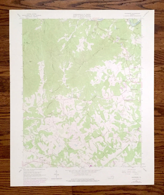 Antique Boonsboro, Virginia 1965 US Geological Survey Topographic Map – Bedford County, Lynchburg, Coleman Falls, Ivy Creek Lake, Golf VA