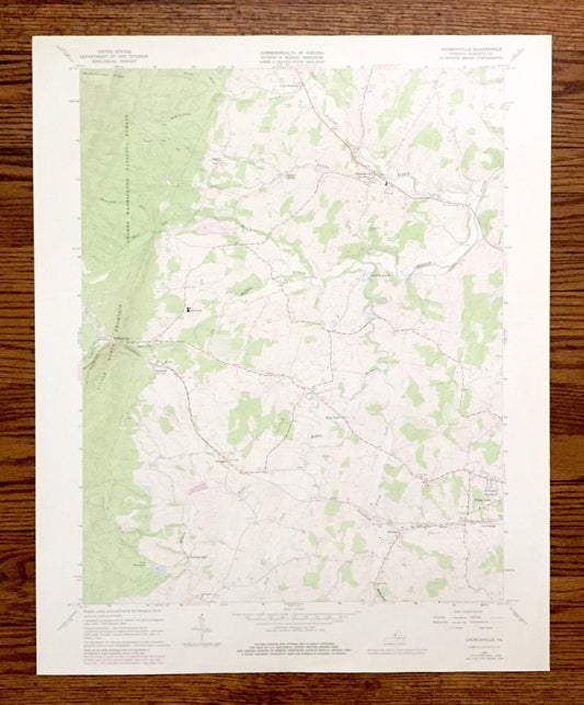 Antique Churchville, Virginia 1964 US Geological Survey Topographic Map – Augusta County, Buffalo Gap, Cedar Green, George Washington, VA