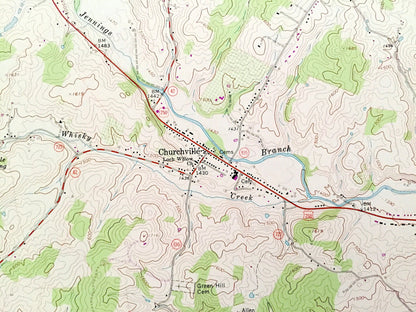 Antique Churchville, Virginia 1964 US Geological Survey Topographic Map – Augusta County, Buffalo Gap, Cedar Green, George Washington, VA