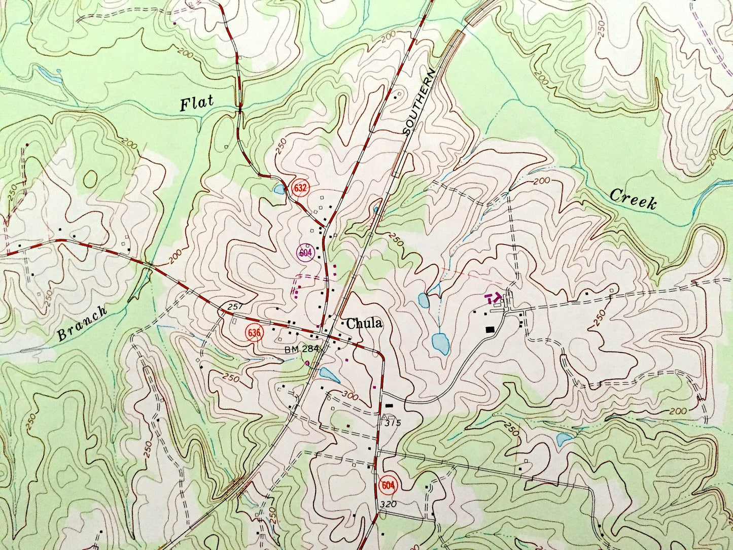 Antique Chula, Virginia 1966 US Geological Survey Topographic Map – Powhatan, Amelia County, Wildlife Management Area, Appomattox River VA