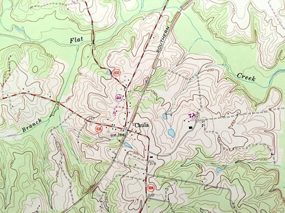 Antique Chula, Virginia 1966 US Geological Survey Topographic Map – Powhatan, Amelia County, Wildlife Management Area, Appomattox River VA