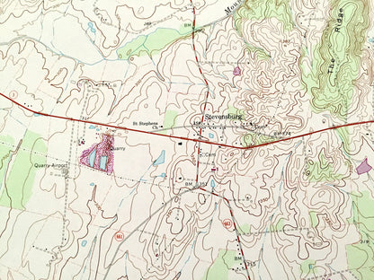 Antique Culpeper East, Virginia 1973 US Geological Survey Topographic Map – Orange County, Stevensburg, Brandy Station, Mount Pony, VA