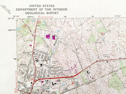 Antique Culpeper East, Virginia 1973 US Geological Survey Topographic Map – Orange County, Stevensburg, Brandy Station, Mount Pony, VA