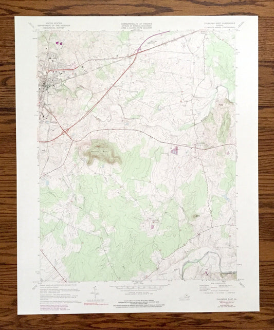 Antique Culpeper East, Virginia 1973 US Geological Survey Topographic Map – Orange County, Stevensburg, Brandy Station, Mount Pony, VA