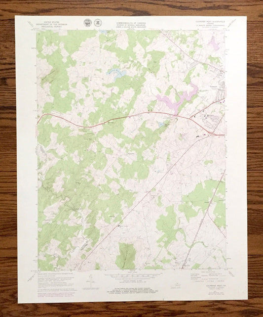 Antique Culpeper West, Virginia 1971 US Geological Survey Topographic Map – Madison County, Lake Pelham, Mountain Run, Cedar Mountain, VA