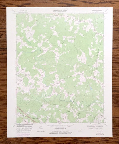 Antique Dabneys, Virginia 1968 US Geological Survey Topographic Map – Louisa, Hanover, Goochland County, Jackson, South Anna River, VA