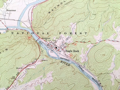 Antique Eagle Rock, Virginia 1962 US Geological Survey Topographic Map – Botetourt County, Jefferson, George Washington National Forest, VA