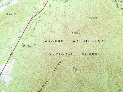 Antique Glasgow, Virginia 1965 US Geological Survey Topographic Map – Rockbridge County, George Washington National Forest, Maury River, VA