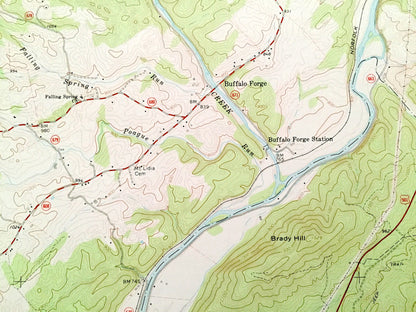 Antique Glasgow, Virginia 1965 US Geological Survey Topographic Map – Rockbridge County, George Washington National Forest, Maury River, VA