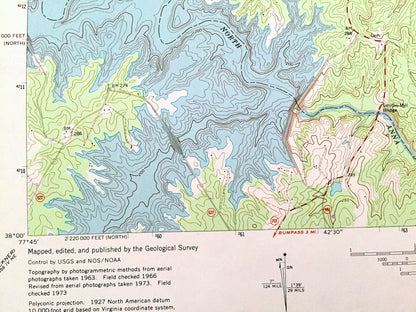Antique Lake Anna East, Virginia 1973 US Geological Survey Topographic Map – Louisa, Spotsylvania County, Lewiston, Partlow, Chewnings, VA