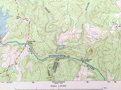 Antique Lake Anna East, Virginia 1973 US Geological Survey Topographic Map – Louisa, Spotsylvania County, Lewiston, Partlow, Chewnings, VA