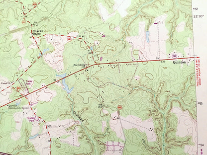 Antique Quinton, Virginia 1965 US Geological Survey Topographic Map – Hanover, New Kent, Henrico County, Orapax Farms, Bottoms Bridge, VA