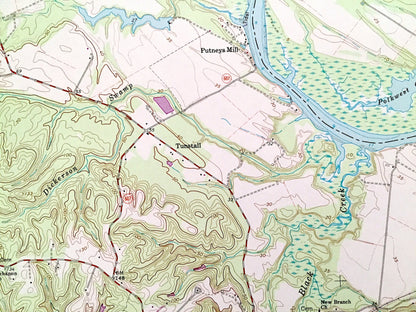 Antique Tunstall, Virginia 1966 US Geological Survey Topographic Map – King William, New Kent County, Pamunkey River, Indian Reservation, VA