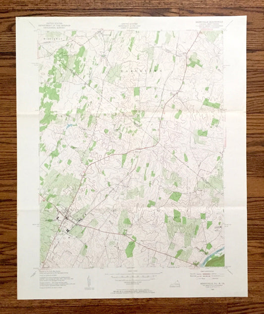 Antique Berryville, Virginia & West Virginia 1955 US Geological Survey Topographic Map – Clarke, Jefferson County, Wickliffe Summit Point VA