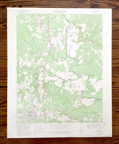Antique Ashland, Virginia 1969 US Geological Survey Topographic Map – Caroline, Hanover County, Doswell, Garnett Crossing, Gum Tree, VA