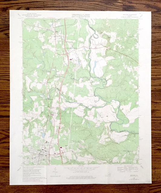Antique Ashland, Virginia 1969 US Geological Survey Topographic Map – Caroline, Hanover County, Doswell, Garnett Crossing, Gum Tree, VA