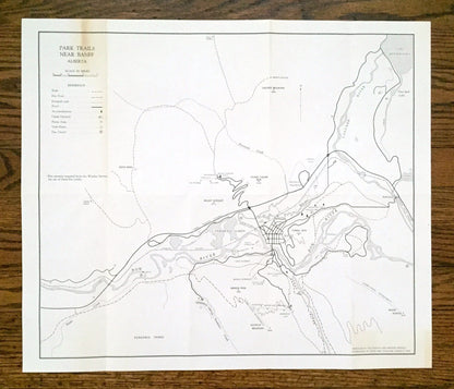 Antique 1965 Banff National Park Trails, Alberta, Canada Geological Survey Topographic Map – Canadian Rockies, Lake Louise, Jasper, Yoho CAN