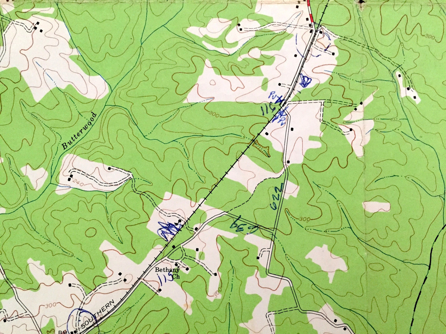 Antique Clayville, Virginia 1943 US Geological Survey Topographic Map – Amelia, Powhatan, Chesterfield County, Moseley, Skinquarter Creek VA
