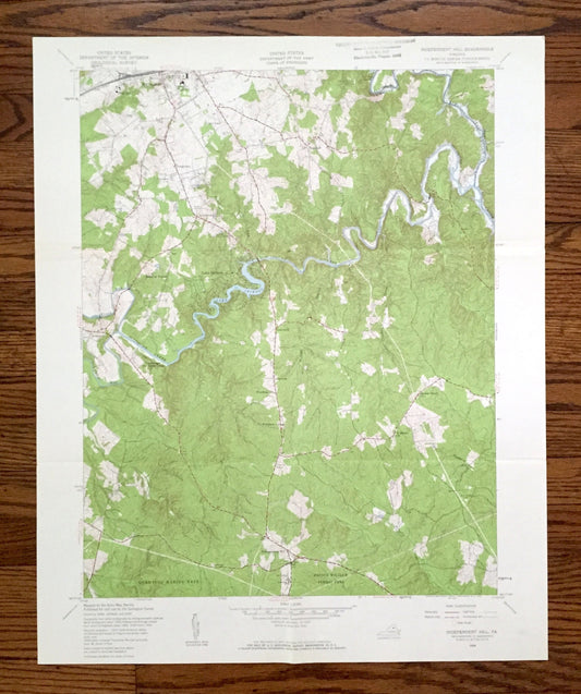 Antique Manassas, Virginia 1956 US Geological Survey Topographic Map – Prince William County, Independent Hill, Lake Jackson, Bull Run, VA