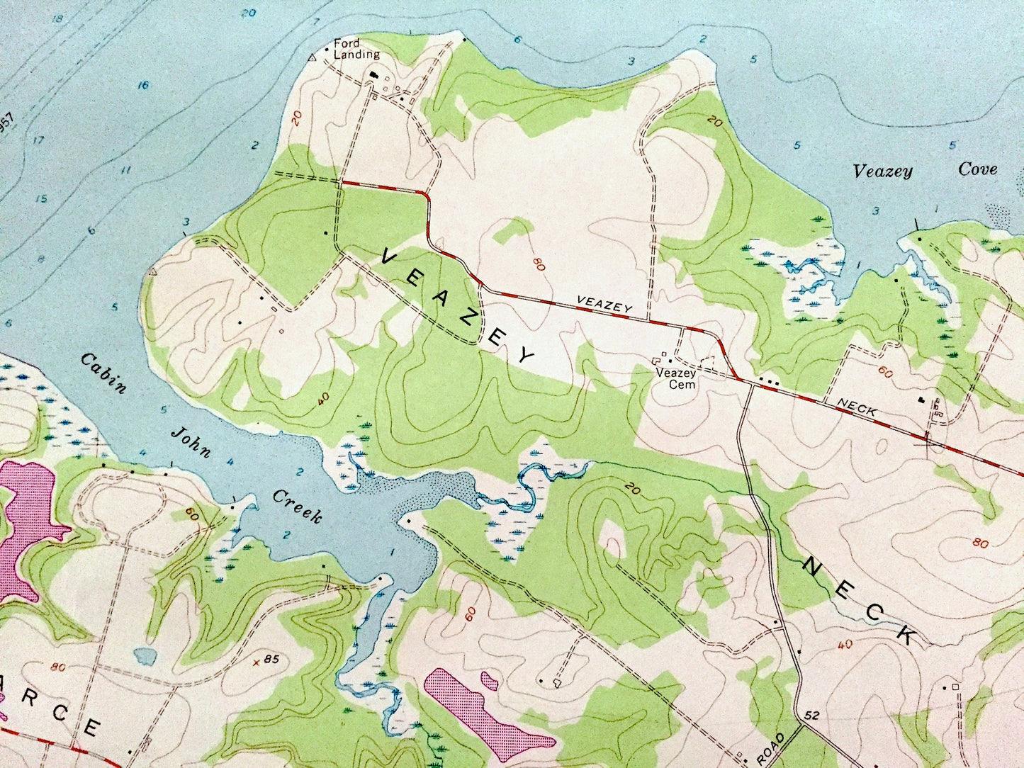 Antique Earleville, Maryland 1958 US Geological Survey Topographic Map – Cecil County, Town Point, Crystal Beach, West View Shores, MD