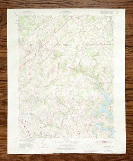 Antique Lineboro, Maryland 1953 US Geological Survey Topographic Map – Carroll County, York, Prettyboy Reservoir, Manheim Pennsylvania MD PA