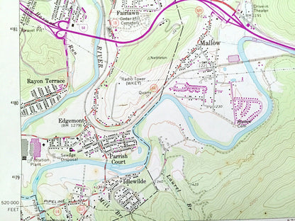 Antique Covington, Virginia 1962 US Geological Survey Topographic Map –  County, George Washington & Jefferson National Forest, Low Moor, VA