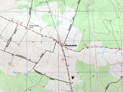 Antique Rhodesdale, Maryland 1988 US Geological Survey Topographic Map – Dorchester County, Hurlock, Eldorado, Brookview, Nanticoke RIver MD