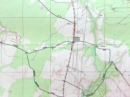 Antique Rhodesdale, Maryland 1988 US Geological Survey Topographic Map – Dorchester County, Hurlock, Eldorado, Brookview, Nanticoke RIver MD