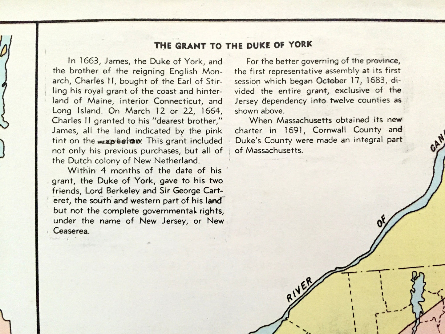 Antique 1941 New York Historical Map from WP Munger's Historical Atlas of New York State – Manhattan, Long Island, Adirondacks, Duke, NY