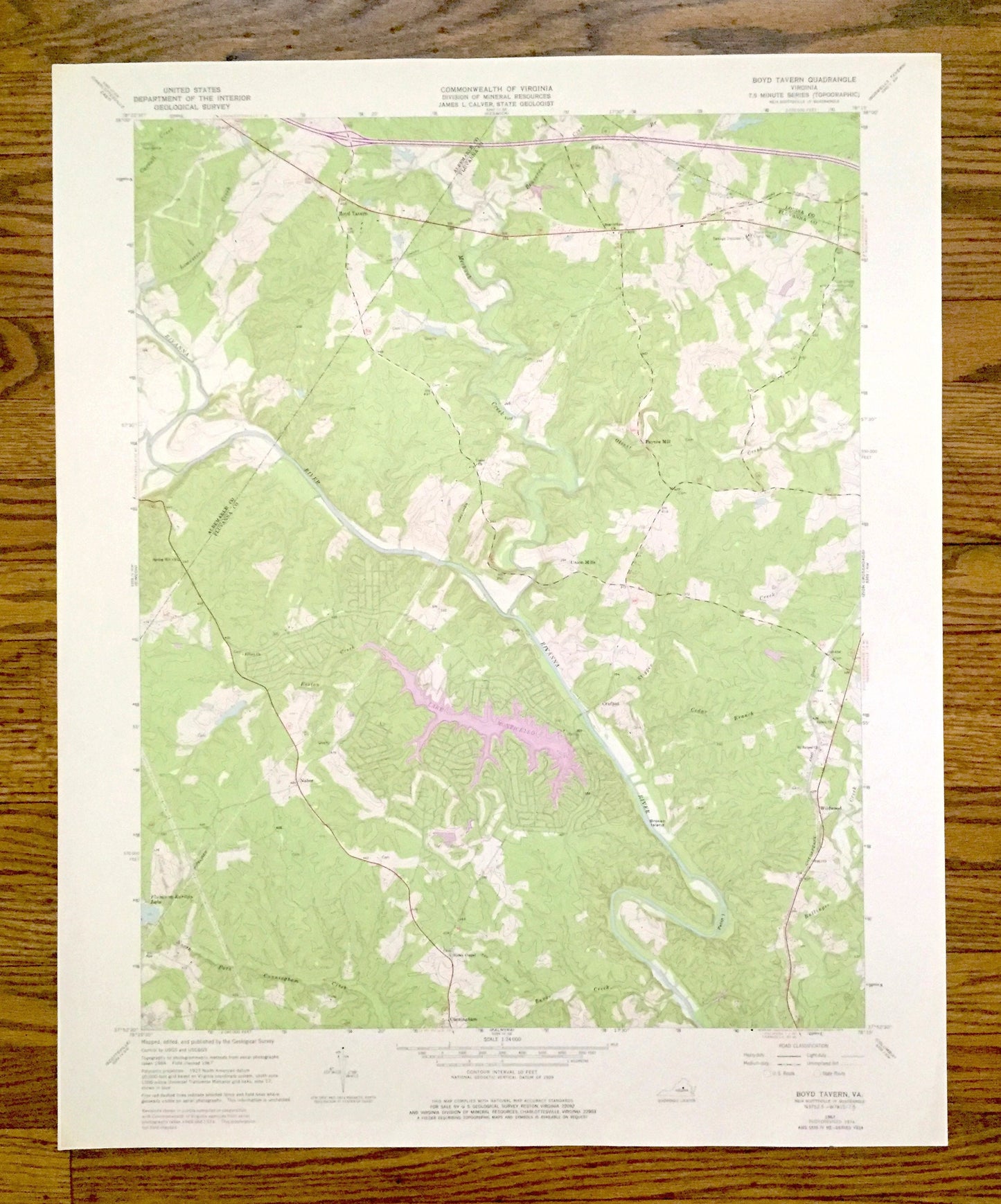Antique Boyd Tavern, Virginia 1967 US Geological Survey Topographic Map – Albemarle, Fluvanna County, Lake Monticello, Union Mills, VA