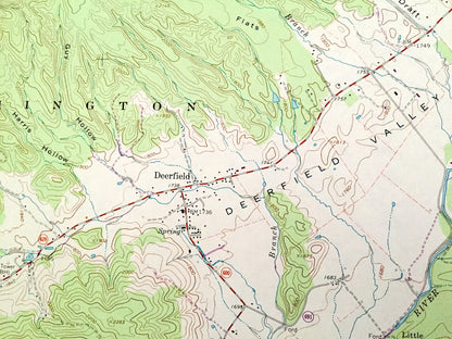 Antique Deerfield, Virginia 1967 US Geological Survey Topographic Map – August, Bath, Highland County, George Washington National Forest, VA