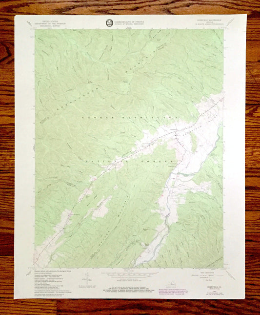 Antique Deerfield, Virginia 1967 US Geological Survey Topographic Map – August, Bath, Highland County, George Washington National Forest, VA