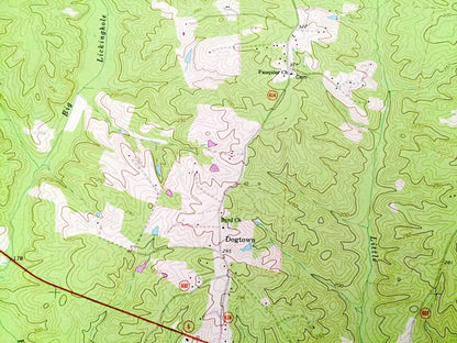 Antique Goochland, Virginia 1968 US Geological Survey Topographic Map – Powhatan County, State Park, James River, Maidens, Dogtown VA