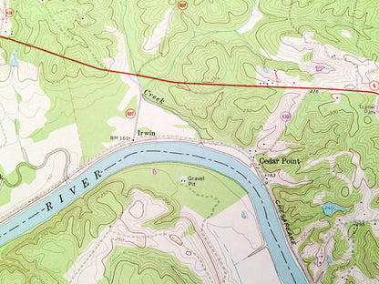 Antique Goochland, Virginia 1968 US Geological Survey Topographic Map – Powhatan County, State Park, James River, Maidens, Dogtown VA