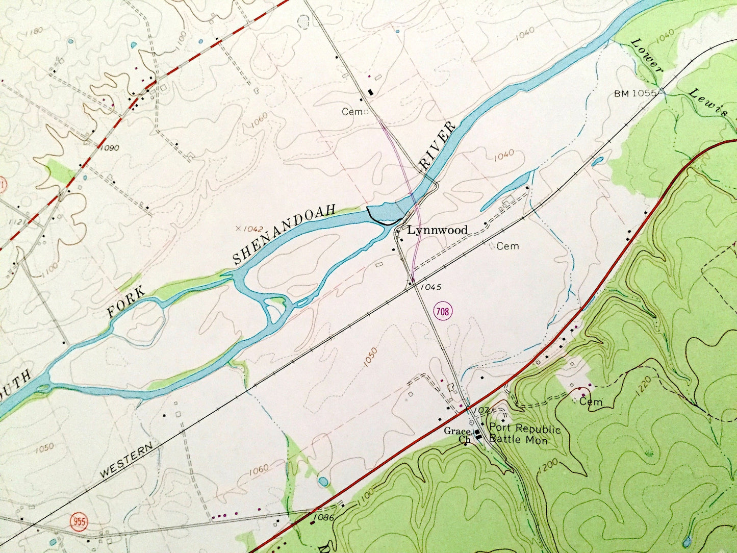 Antique Grottoes, Virginia 1964 US Geological Survey Topographic Map – Rockingham, Augusta County, Shenandoah National Park Port Republic VA