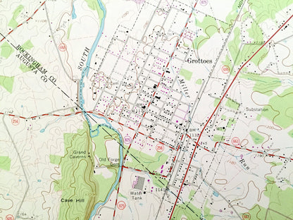 Antique Grottoes, Virginia 1964 US Geological Survey Topographic Map – Rockingham, Augusta County, Shenandoah National Park Port Republic VA
