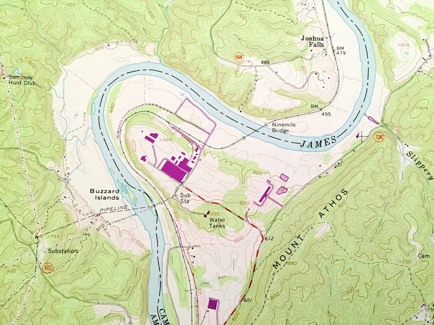 Antique Kelly, Virginia 1963 US Geological Survey Topographic Map – Amherst, Campbell County, Appomattox, Lynchburg, Madison Heights, VA