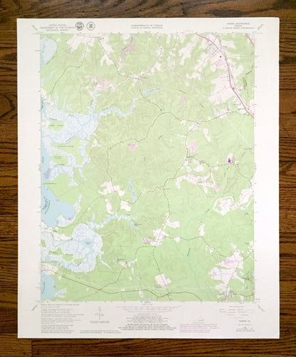 Antique Norge, Virginia 1965 US Geological Survey Topographic Map – James City County, Chickahominy River, Little Creek Reservoir, Toano, VA