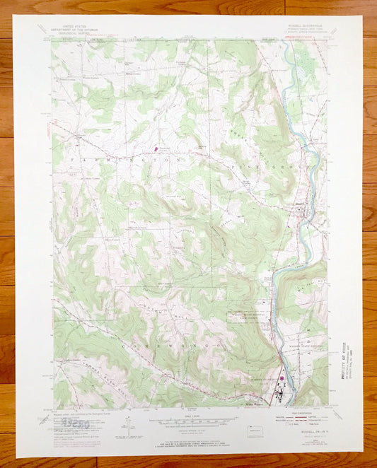 Antique Russell, Pennsylvania 1954 US Geological Survey Topographic Map – Warren County, Chautauqua, Lander, Warren, Conewango Creek, PA