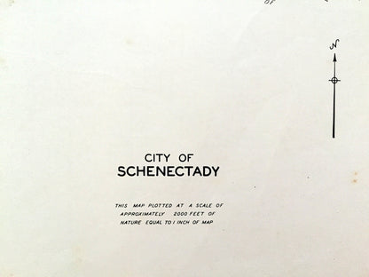 Antique Schenectady, Lackawanna & Plattsburgh, New York 1941 Historical Atlas City Street Map – Erie, Clinton County, Lake Champlain, NY
