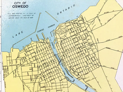 Antique Long Beach, Oswego, North Tonawanda & Fulton, New York 1941 Historical Atlas City Street Map – Nassau, Erie County, Lake Ontario, NY