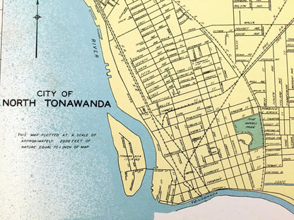 Antique Long Beach, Oswego, North Tonawanda & Fulton, New York 1941 Historical Atlas City Street Map – Nassau, Erie County, Lake Ontario, NY