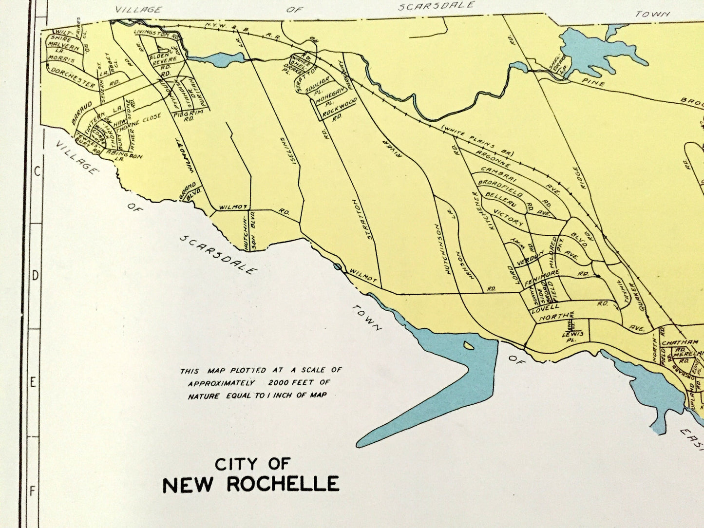 Antique New Rochelle & Troy, New York 1941 Historical Atlas City Street Map – Westchester, Rensselaer County, Hudson River Valley, NY