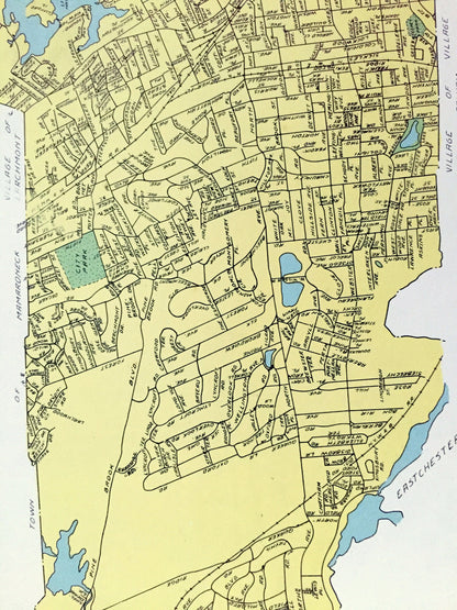 Antique New Rochelle & Troy, New York 1941 Historical Atlas City Street Map – Westchester, Rensselaer County, Hudson River Valley, NY