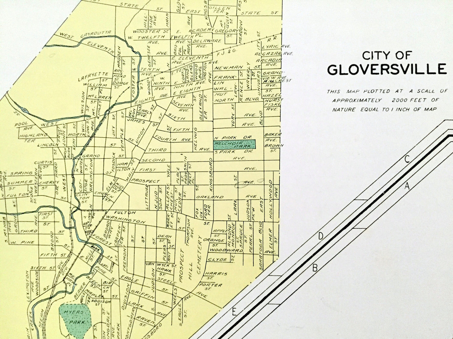 Antique Utica, Gloversville & Sherrill, New York 1941 Historical Atlas City Street Map – Oneida, Fulton, County, Mohawk River Valley, NY
