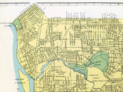 Antique Buffalo, New York 1941 Historical Atlas City Street Map – Erie County, Niagara River, Allentown, Kaisertown, University Heights, NY