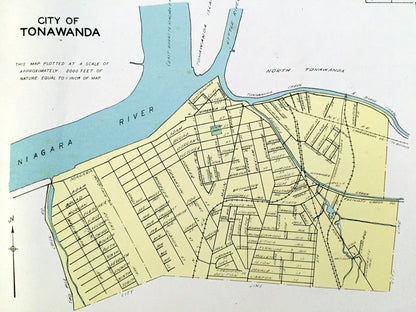 Antique Geneva, Watertown, Tonawanda & Batavia, New York 1941 Historical Atlas City Street Map – Ontario, Seneca, Jefferson, Erie County, NY
