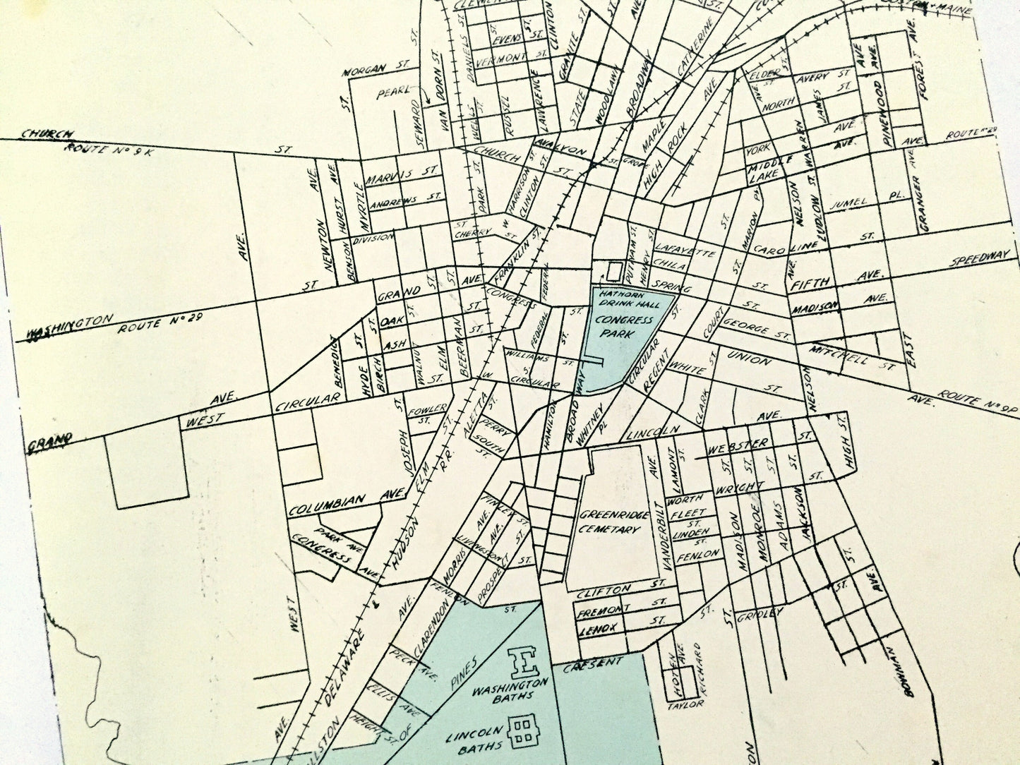 Antique Saratoga Springs, Peekskill, Oneonta & Rome, New York 1941 Historical Atlas City Street Map – Westchester, Otsego, Oneida County, NY