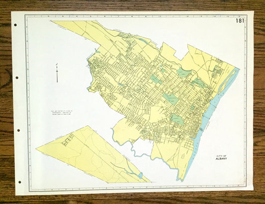 Antique Albany, New York 1941 Historical Atlas City Street Map – County, Hudson River Valley, Center Square, Pine Hills, Beverwyck, NY